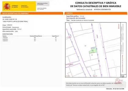 Parcela en venta en Puerto Lapice, de 122 m2 por 23.000 €, Ref. 0387 en Puerto Lápice