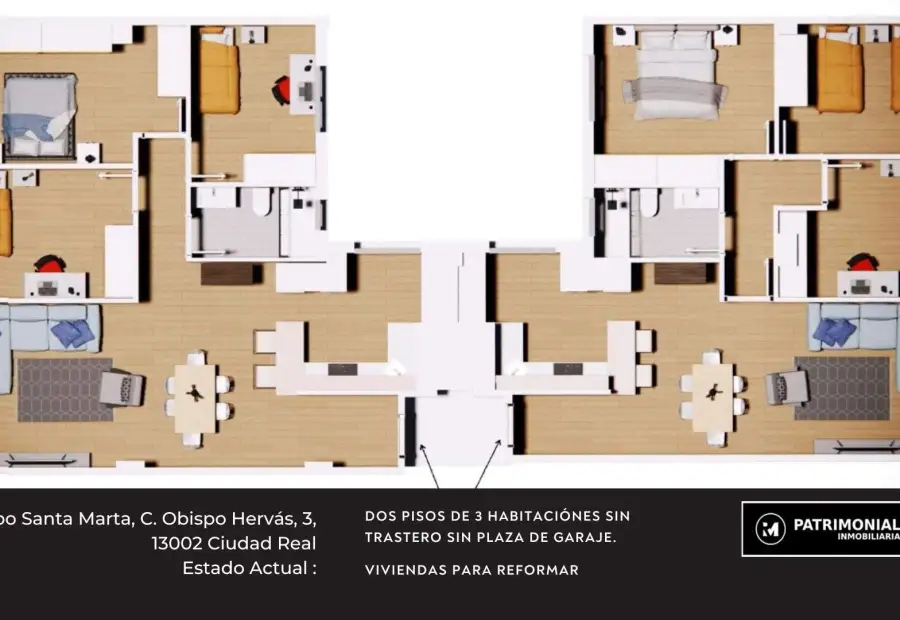 Dos Pisos en venta calle Obispo Hervás con Alárcos en Ciudad Real